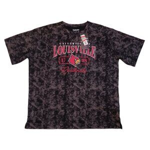 Louisville Cardinals Mens Medium T Shirt Black Tye Dye Short Sleeve NCAA
